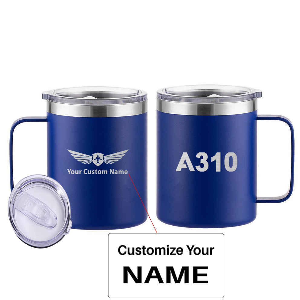 A310 Flat Text Designed Stainless Steel Laser Engraved Mugs