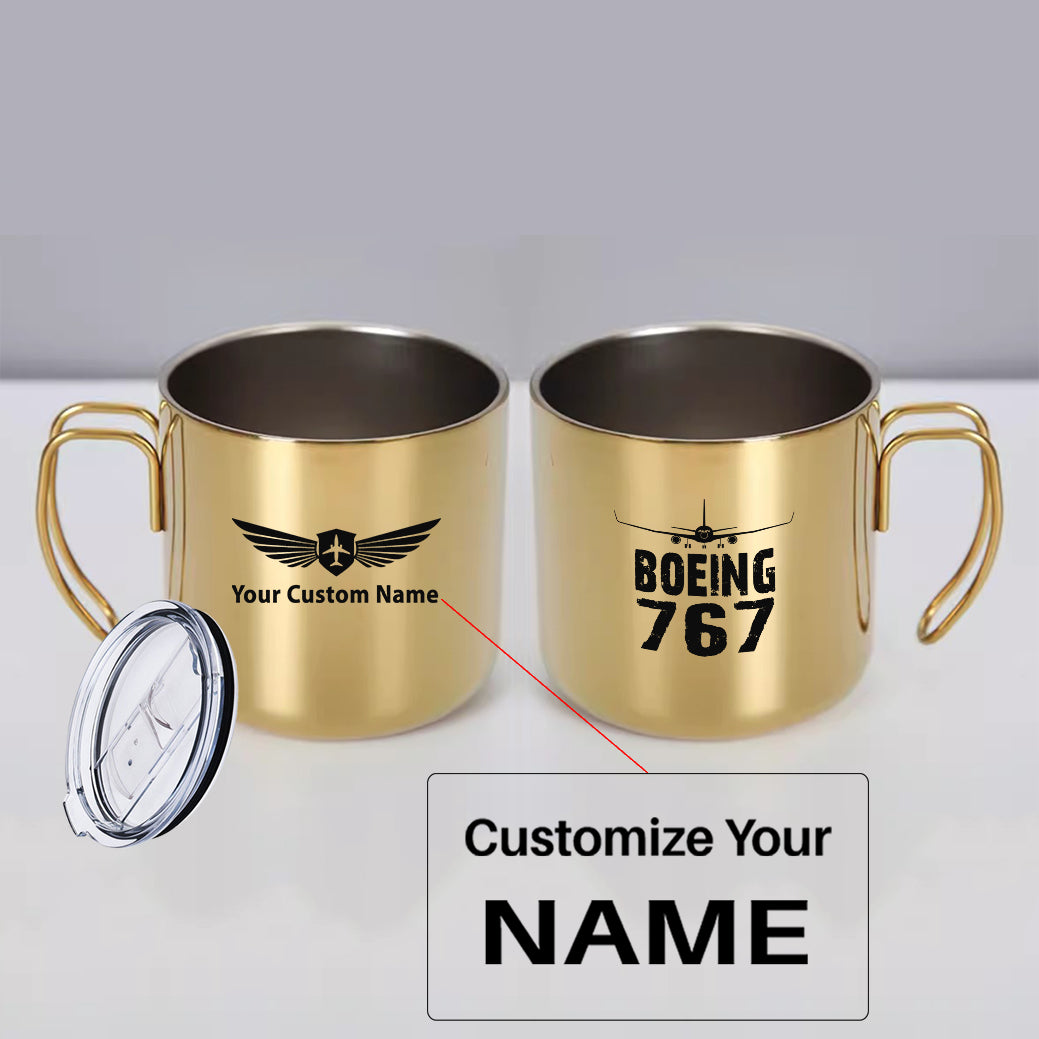 Boeing 767 & Plane Designed Stainless Steel Portable Mugs