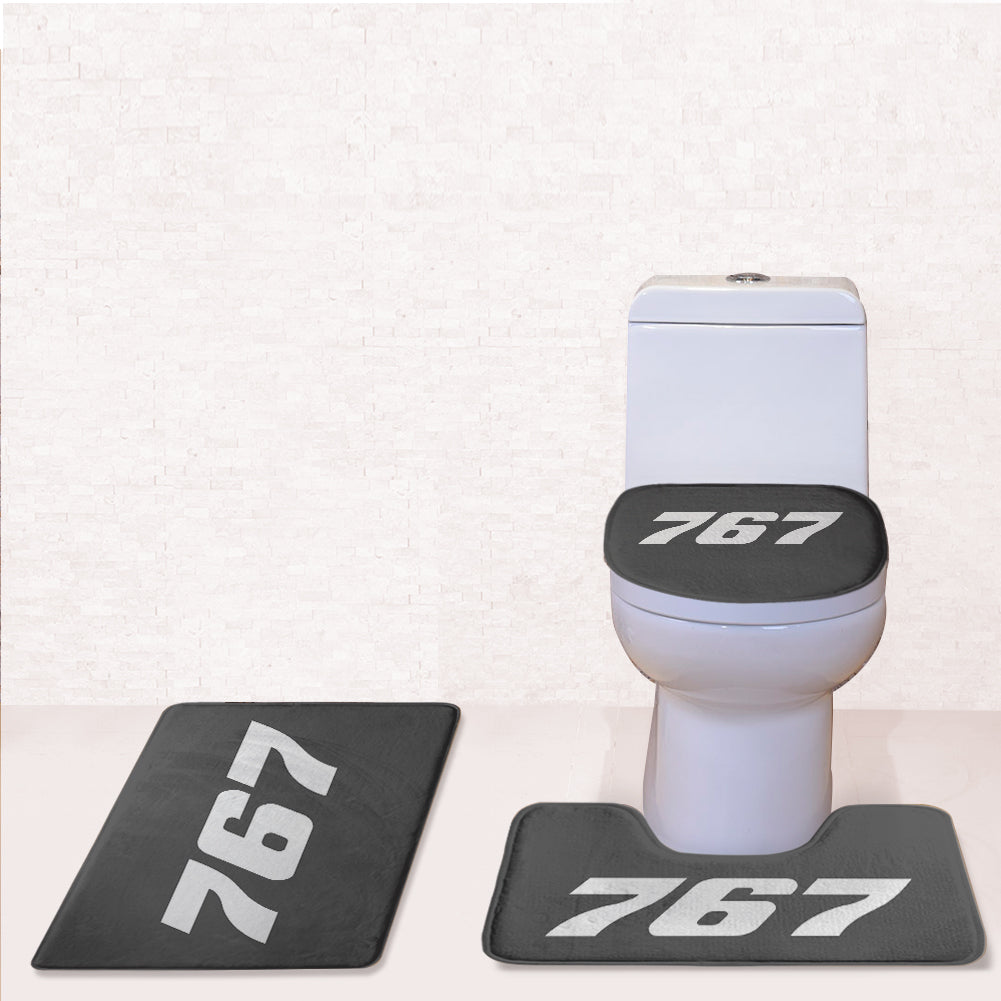 767 Flat Text Designed Toilet Seat Cover Three-piece Set