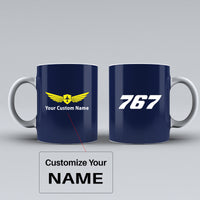 Thumbnail for 767 Flat Text Designed Ceramic White Mugs