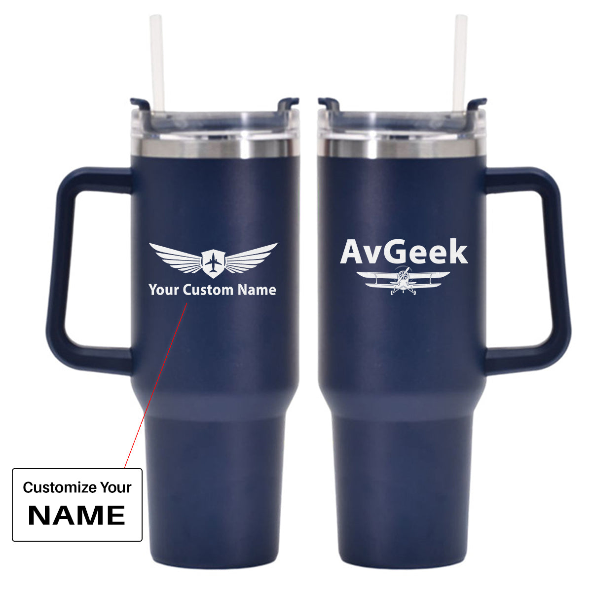 Avgeek Designed 40oz Stainless Steel Car Mug With Holder