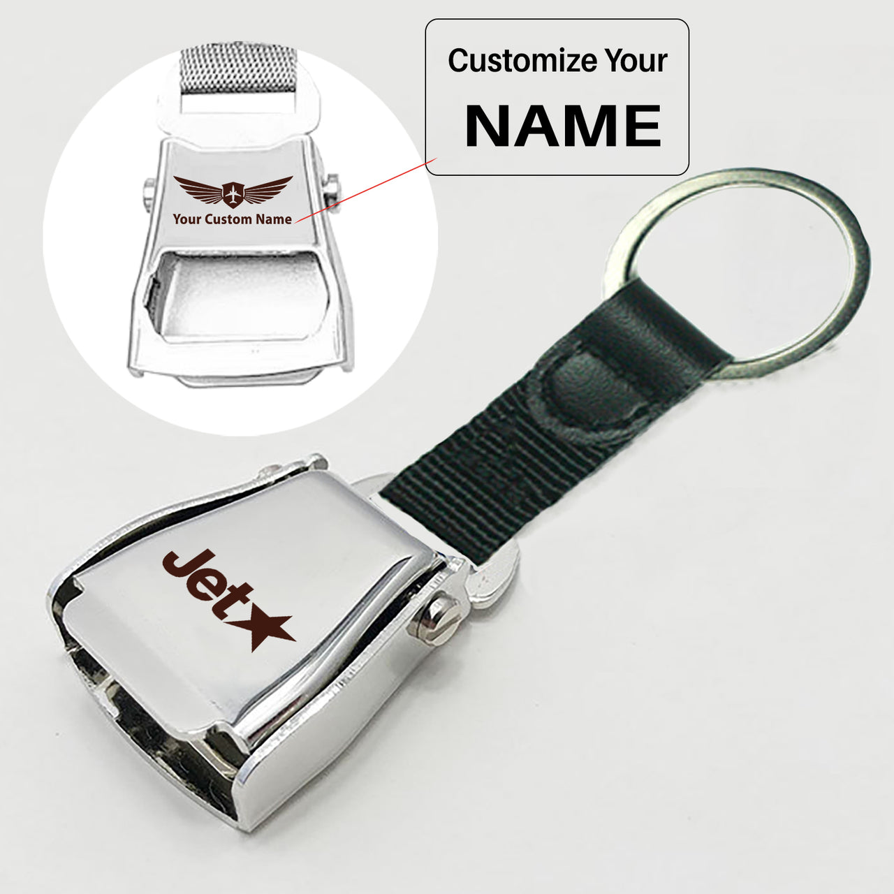 Jetstar Airlines Designed Airplane Seat Belt Key Chains