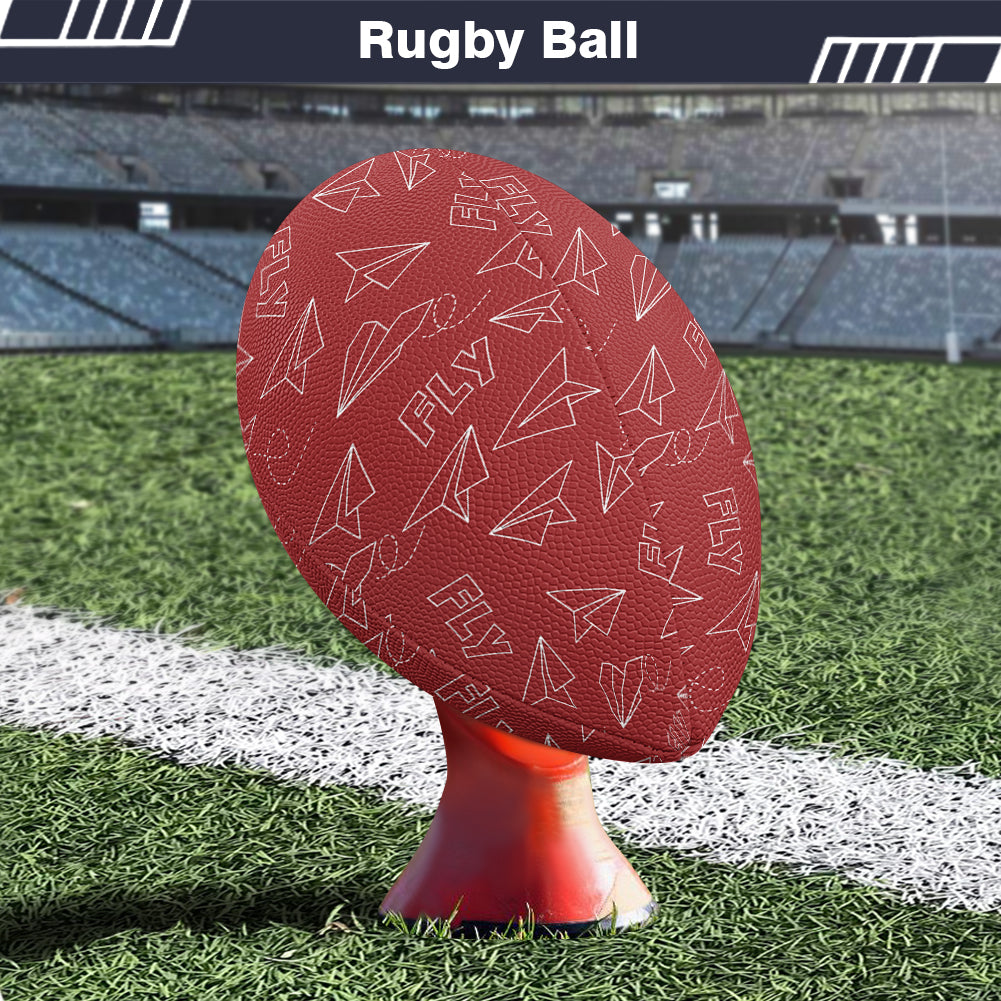Paper Airplane & Fly (Red) Designed Rugby