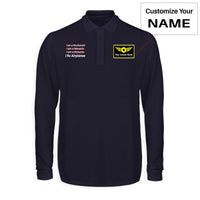 Thumbnail for I Fix Airplanes Designed Long Sleeve Polo T-Shirts