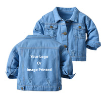 Thumbnail for Custom Design Image Logo Designed Children Denim Jackets