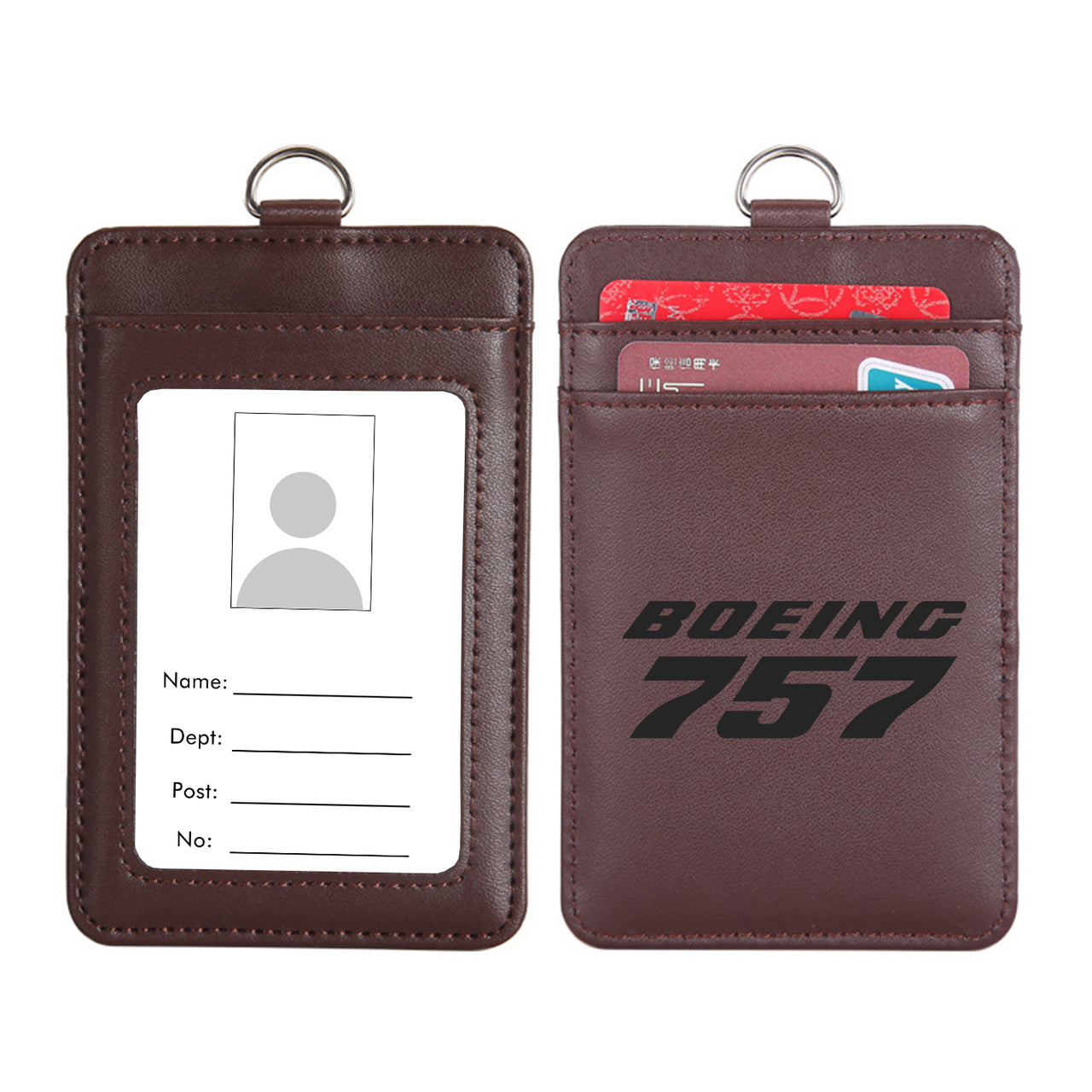 Boeing 757 & Text Designed ID Card Holder