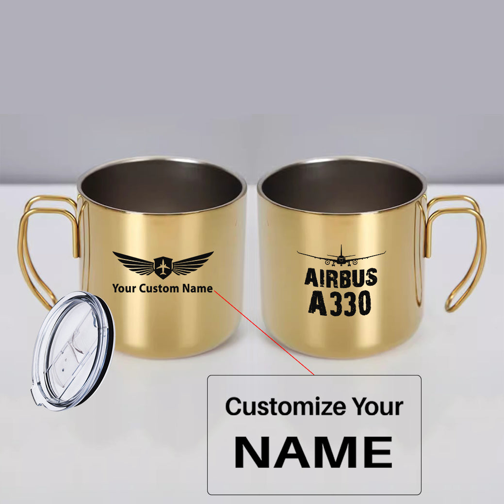 Airbus A330 & Plane Designed Stainless Steel Portable Mugs
