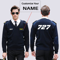Thumbnail for 727 Flat Text Designed Wool Pilot Sweaters
