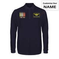 Thumbnail for Colourful Cabin Crew Designed Long Sleeve Polo T-Shirts