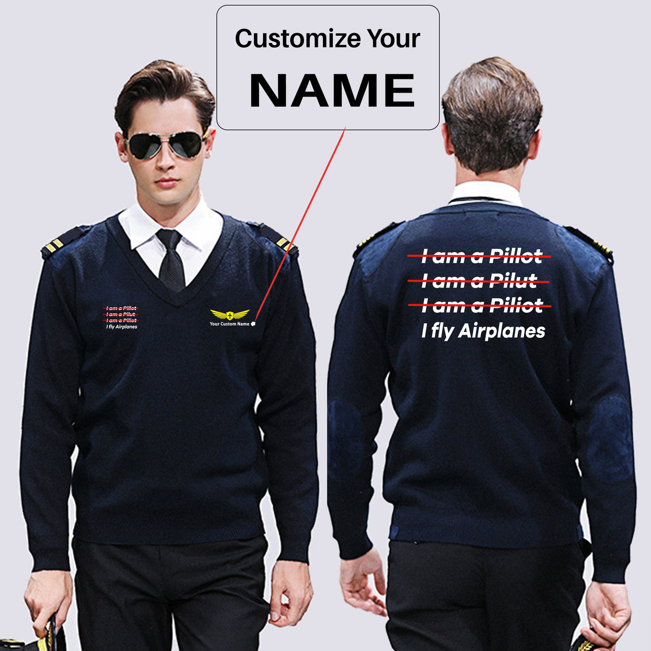 I Fly Airplanes Designed Wool Pilot Sweaters