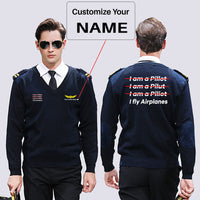 Thumbnail for I Fly Airplanes Designed Wool Pilot Sweaters