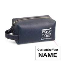 Thumbnail for Boeing 747 - Queen of the Skies Designed Leather Clutch Toiletry Bag