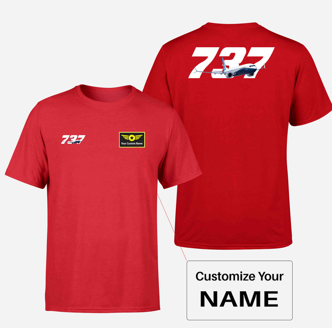 Super Boeing 737 Designed Double-Side T-Shirts