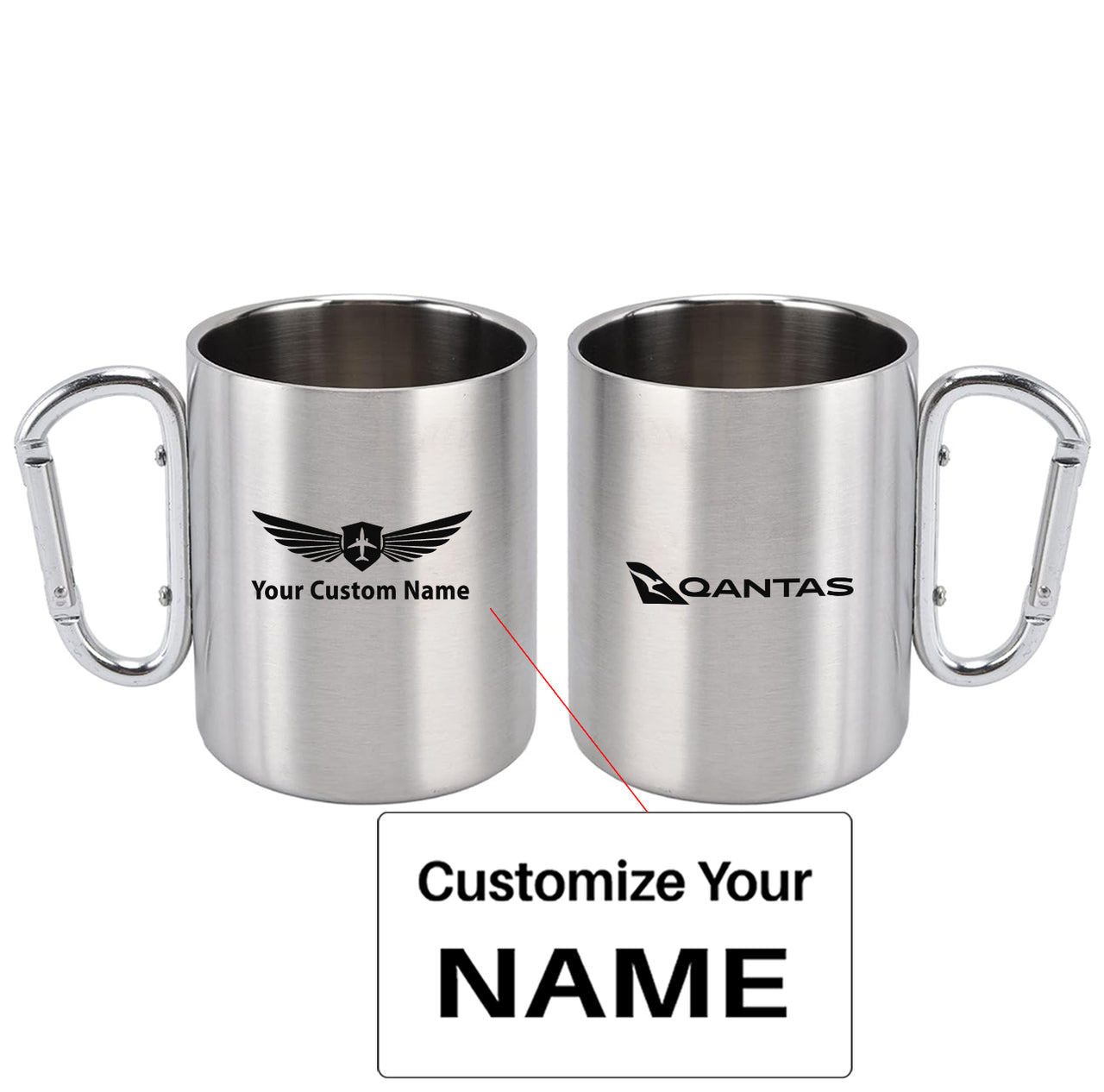 Qantas Airways Airlines Designed Stainless Steel Outdoors Mugs