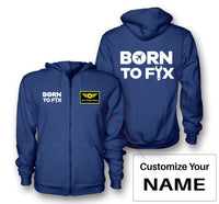 Thumbnail for Born To Fix Airplanes Designed Zipped Hoodies