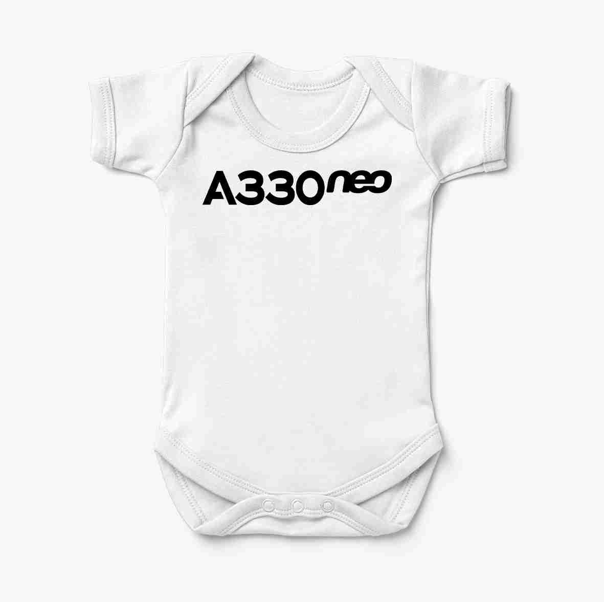 A330neo & Text Designed Baby Bodysuits