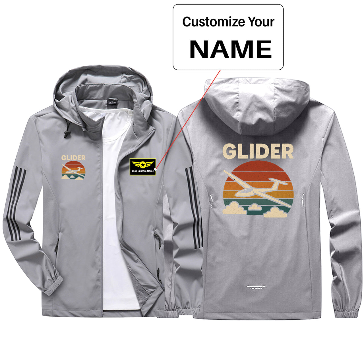 Retro I Love Gliding Design Sport & Running Jackets