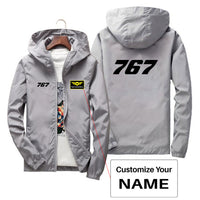 Thumbnail for 767 Flat Text Designed Thin Windbreaker Jackets