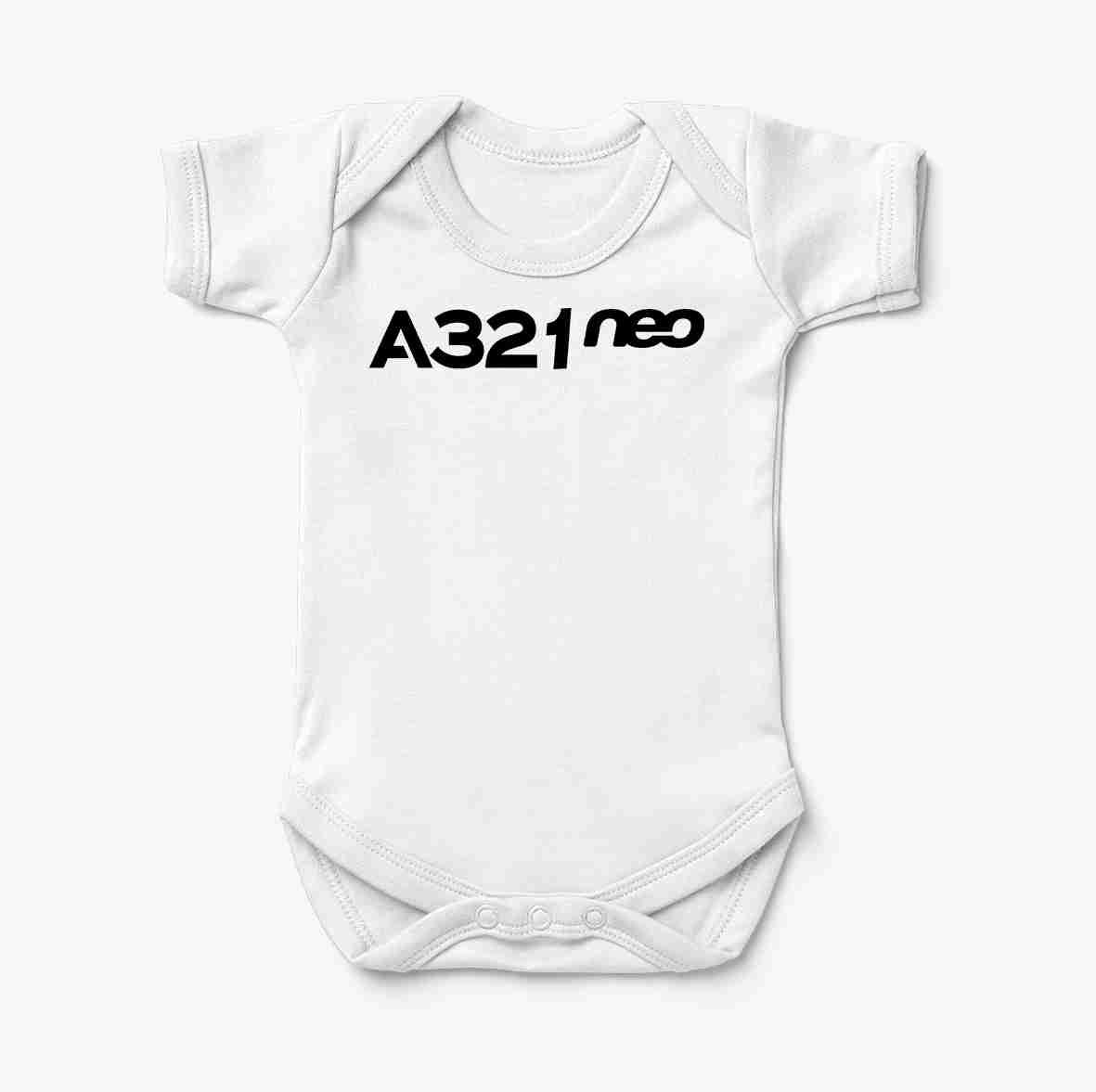 A321neo & Text Designed Baby Bodysuits
