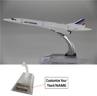 Air France Concorde Airplane Model (16CM) aviation themed 16-18cm scale model aircraft, diecast metal.