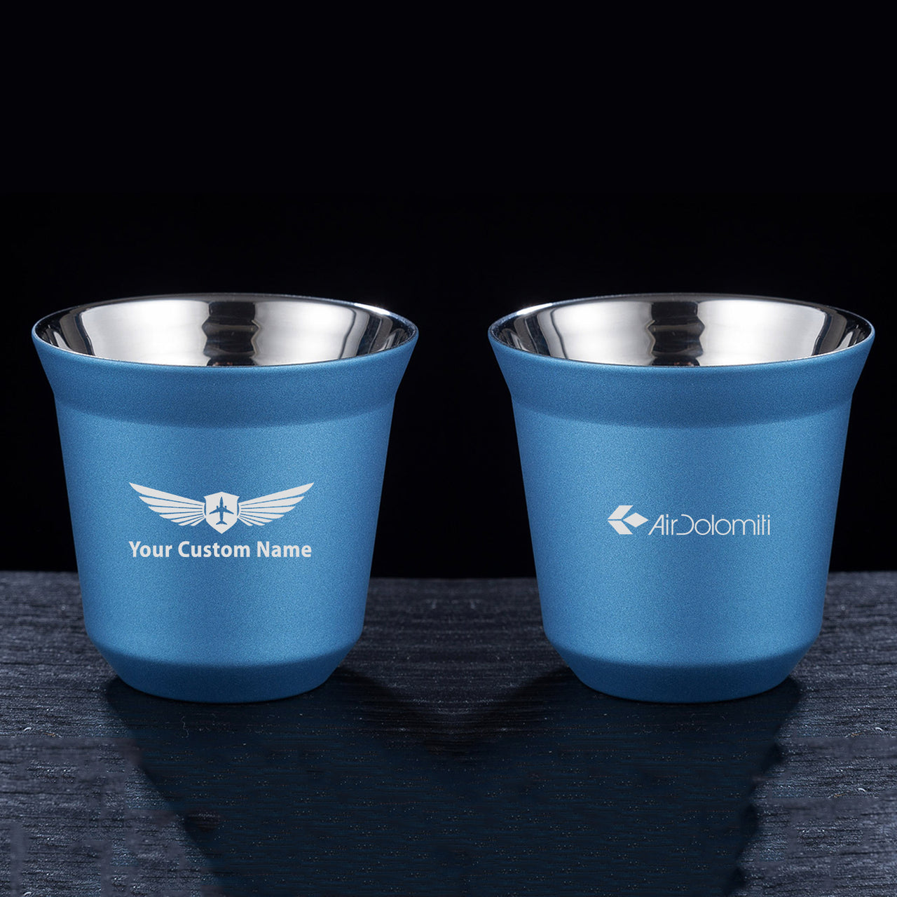 Air Dolomiti  Airlines Designed Double Wall Stainless Steel Coffee Mugs