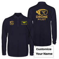 Thumbnail for Googles & Drone Pilot Designed Long Sleeve Polo T-Shirts (Double-Side)