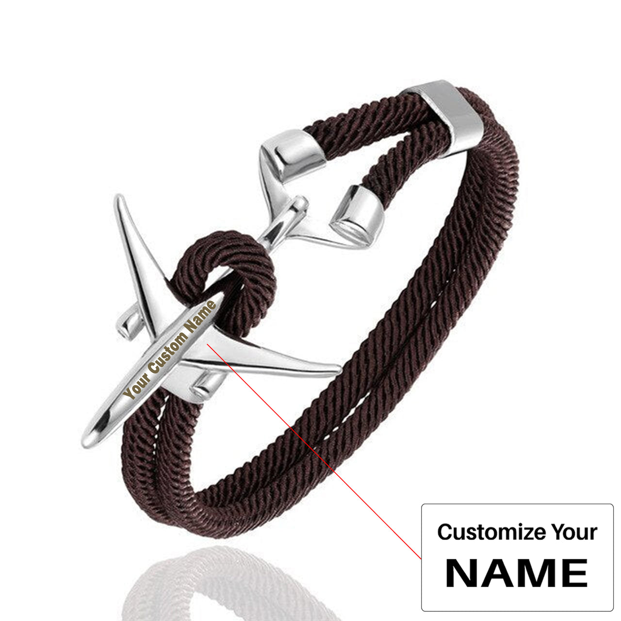 (Edition 2) Boeing 777 Airplane Designed Rope Leather Bracelets