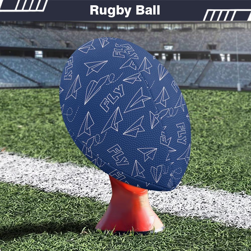 Paper Airplane & Fly (Blue) Designed Rugby