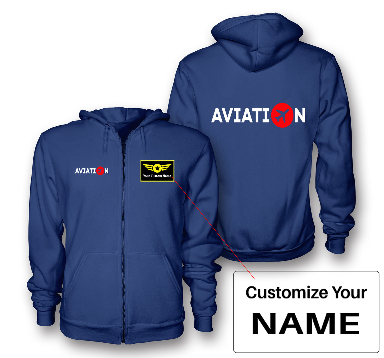 Aviation Designed Zipped Hoodies