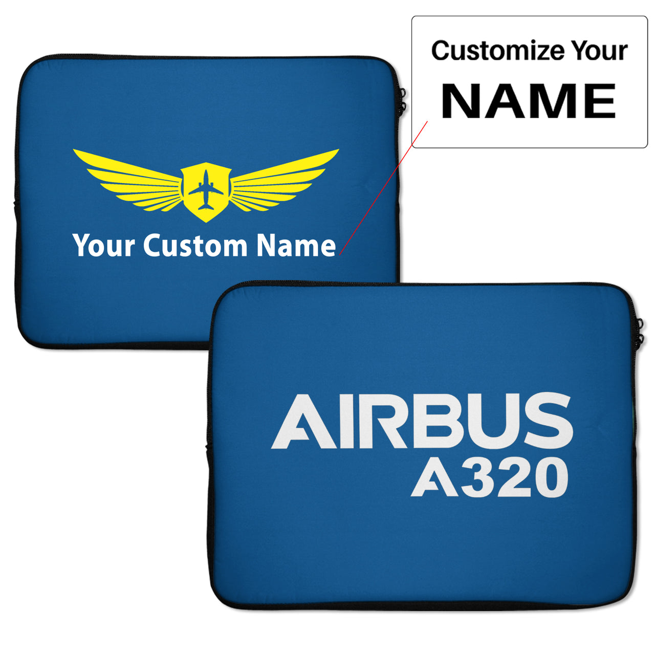Airbus A320 & Text Designed Laptop & Tablet Cases