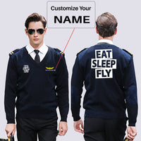 Thumbnail for Eat Sleep Fly Designed Wool Pilot Sweaters