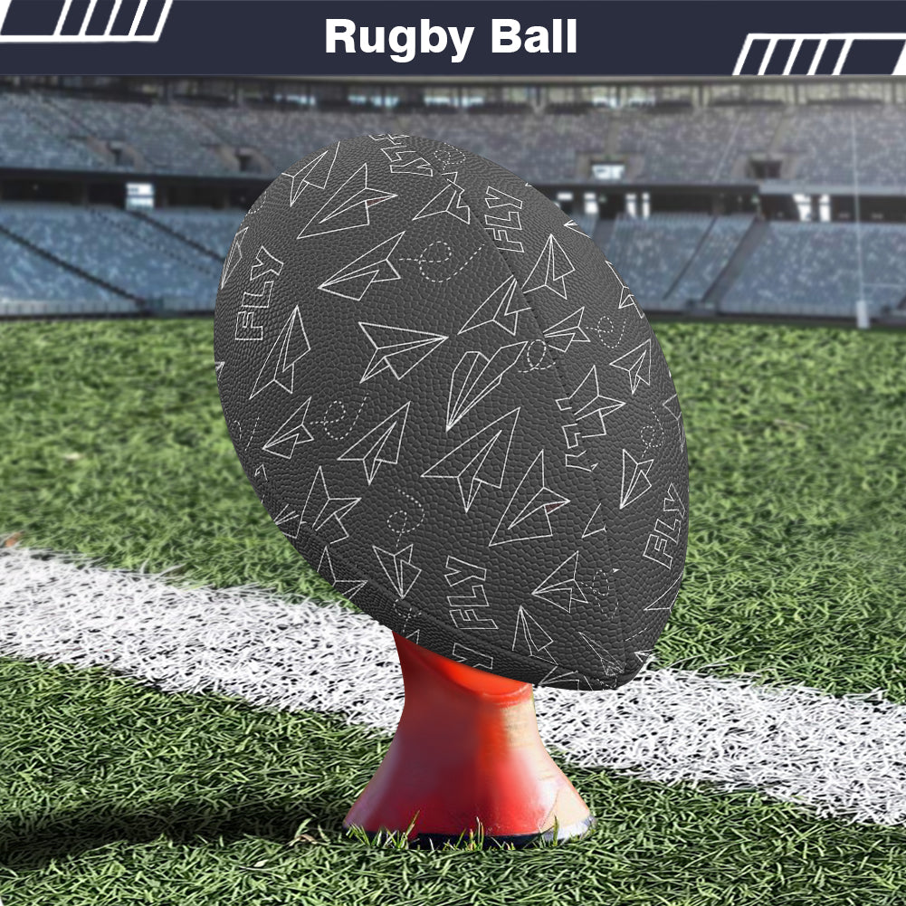Paper Airplane & Fly (Gray) Designed Rugby