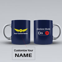 Thumbnail for Airplane Mode On Designed Ceramic White Mugs