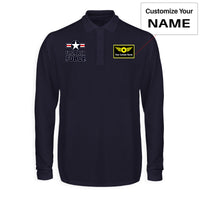 Thumbnail for US Air Force Designed Long Sleeve Polo T-Shirts