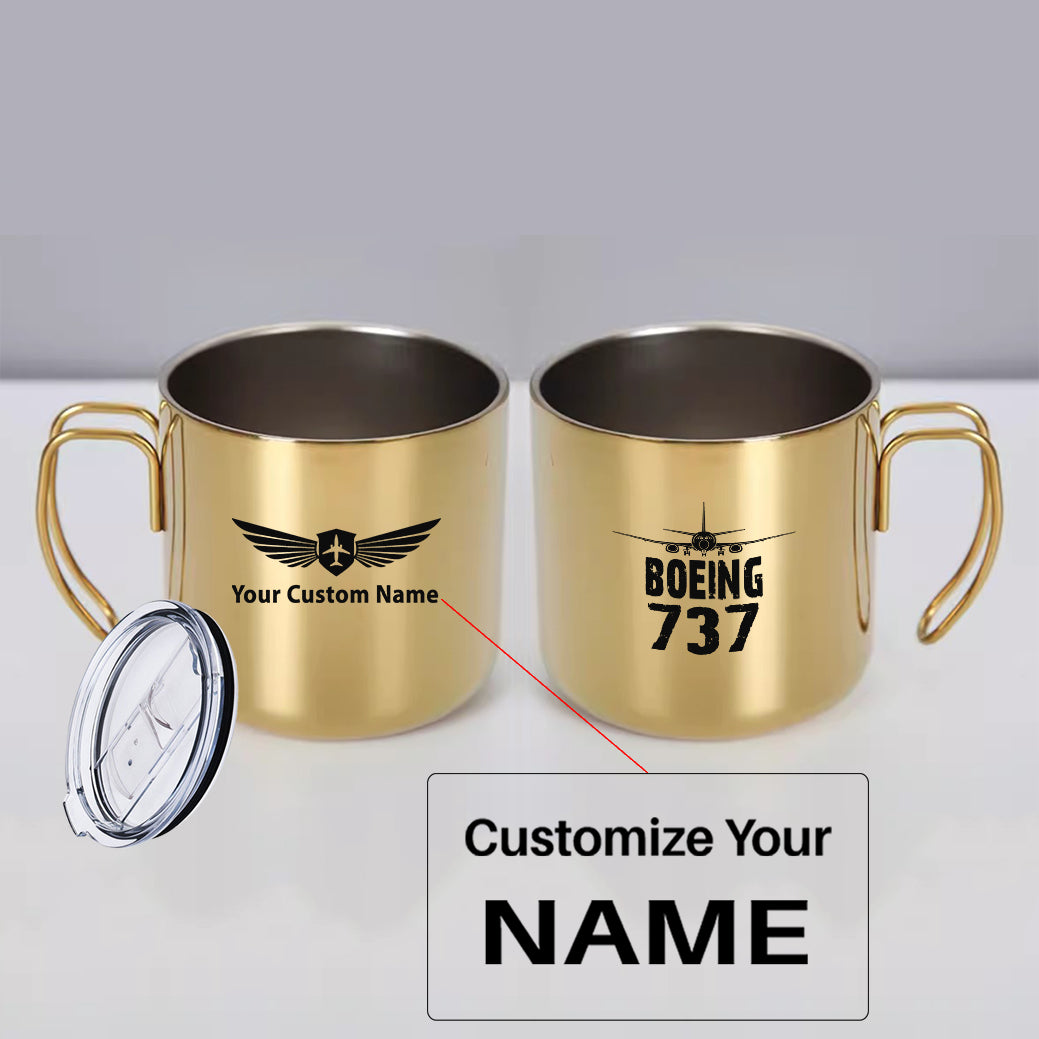 Boeing 737 & Plane Designed Stainless Steel Portable Mugs