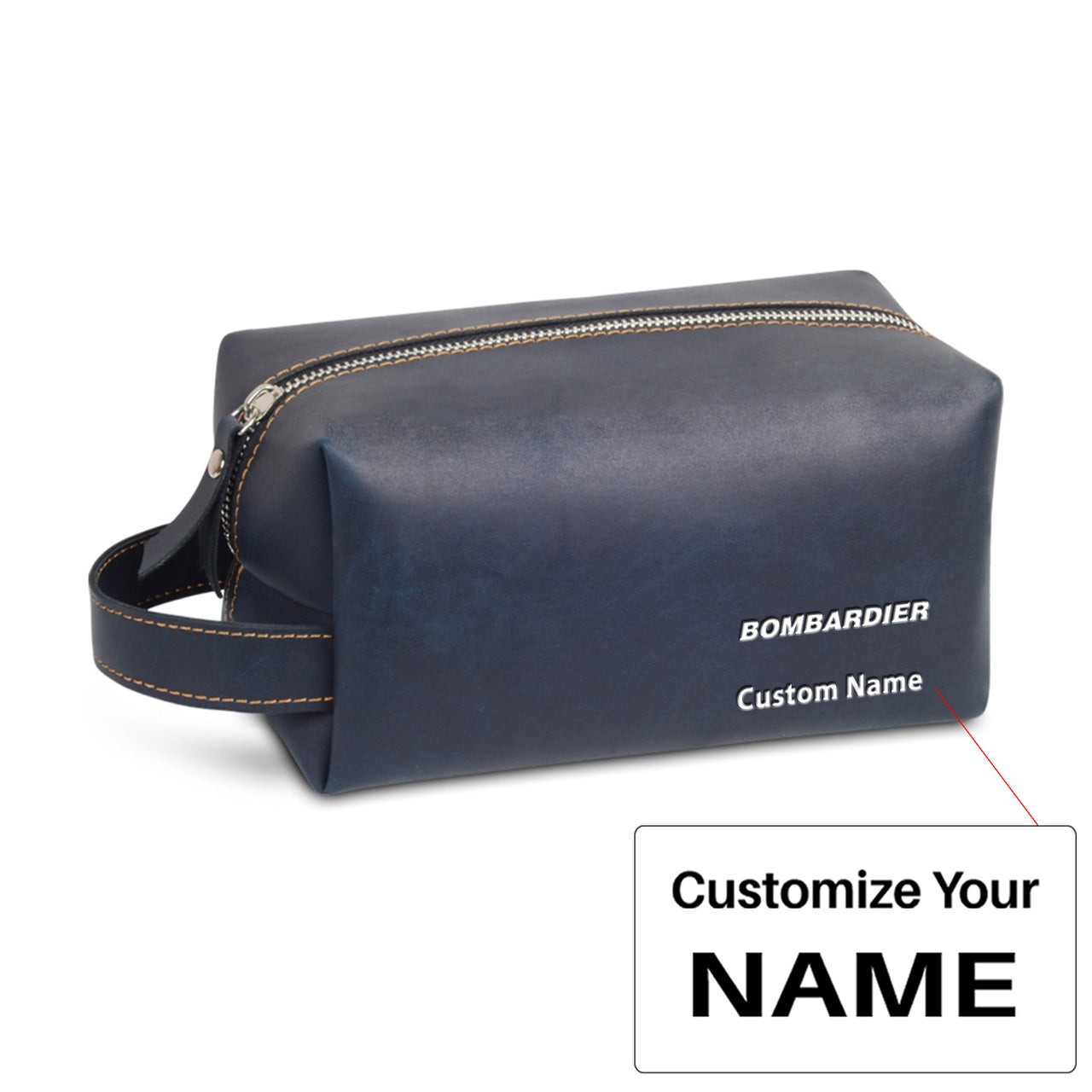 Bombardier & Text Designed Leather Clutch Toiletry Bag