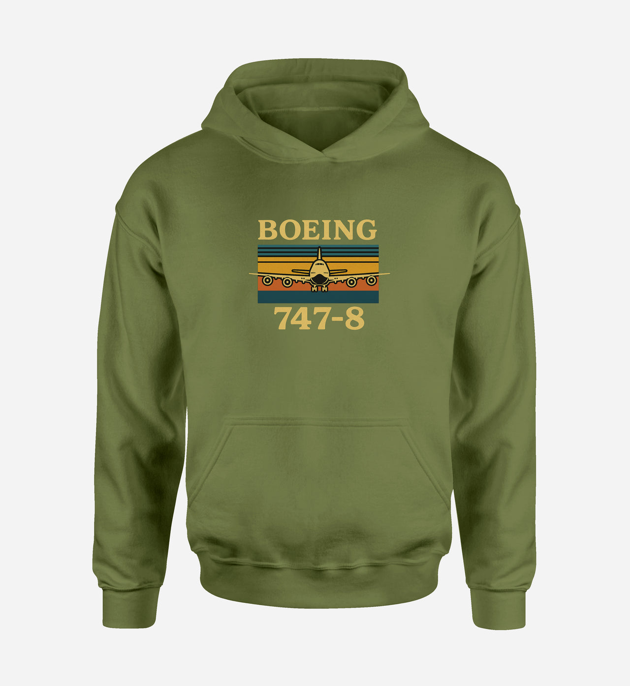 Retro Boeign 747-8 Designed Hoodies