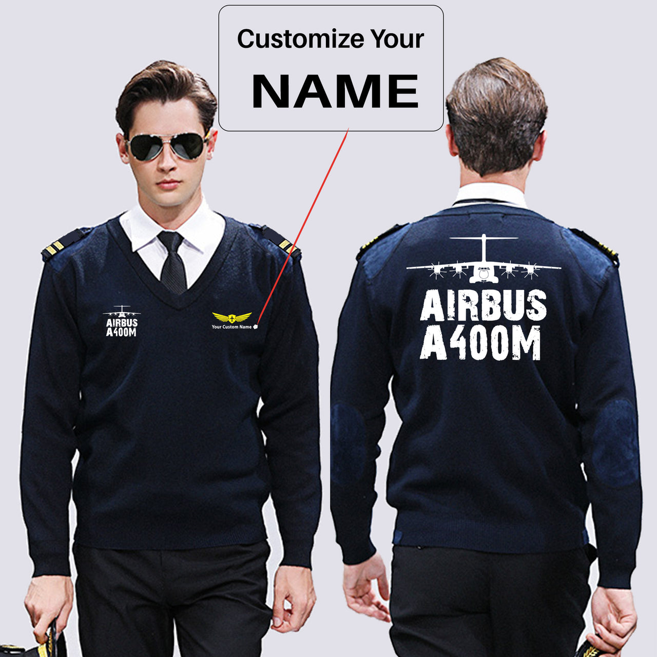 Airbus A400M & Plane Designed Wool Pilot Sweaters