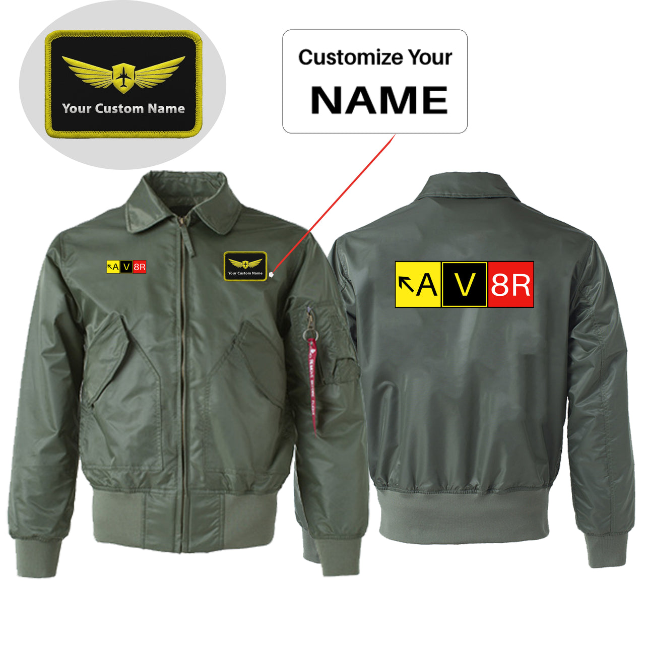 AV8R Designed Embroidered Patch Attachable Jackets