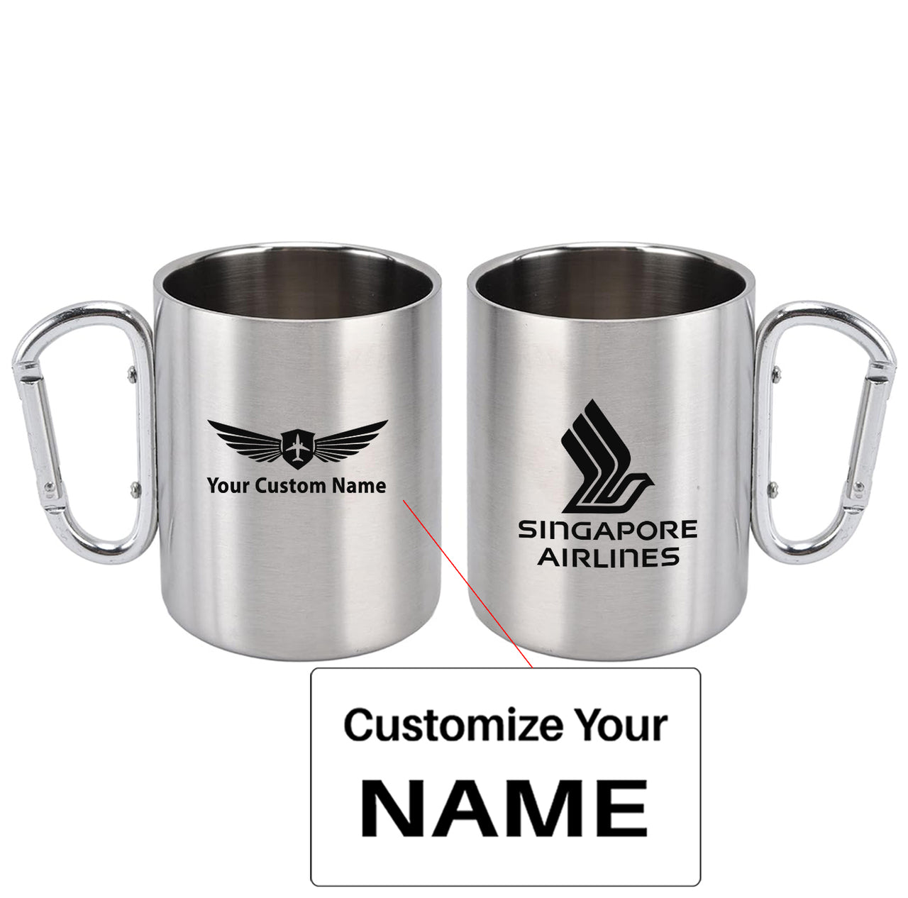 Singapore Airlines (2) Designed Stainless Steel Outdoors Mugs