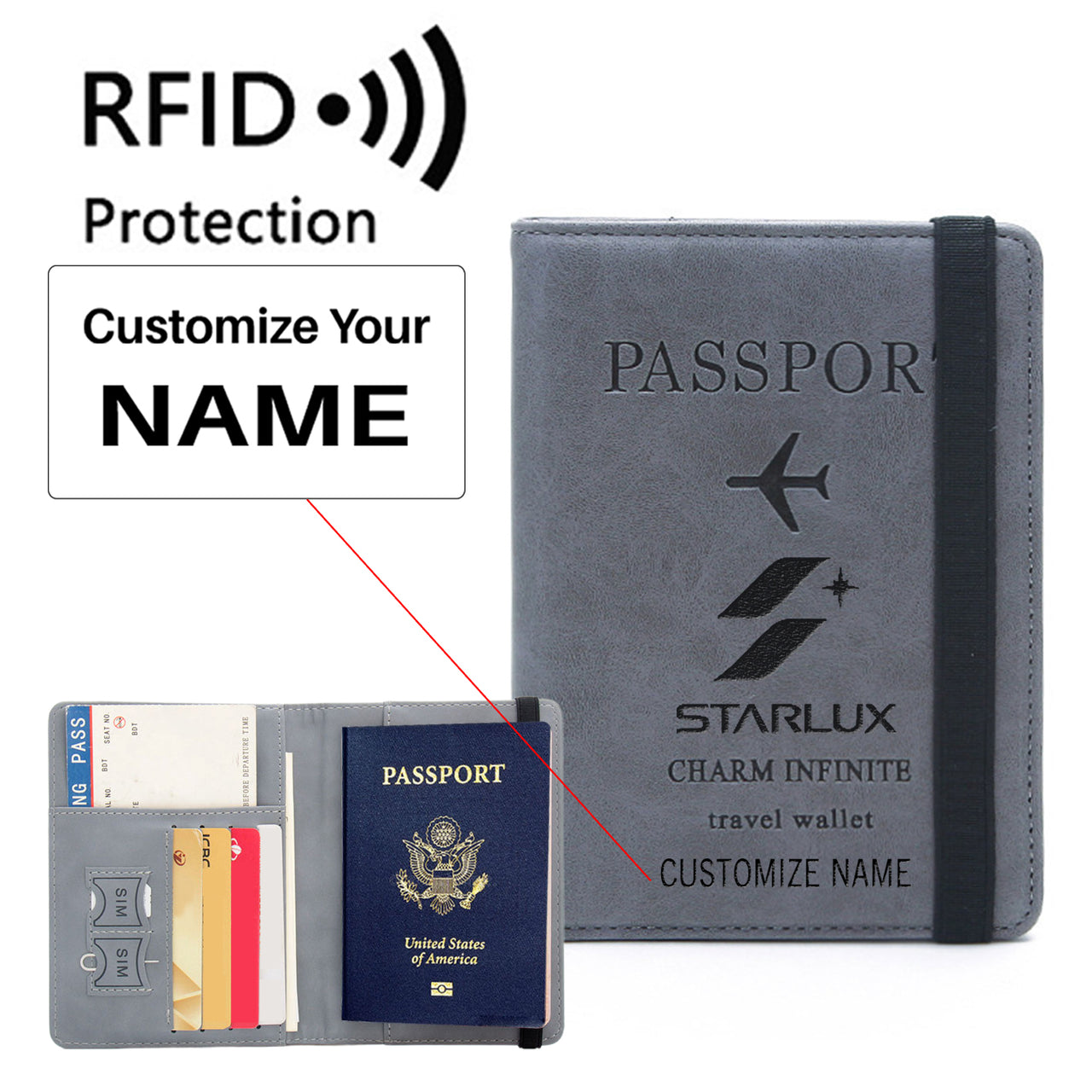 STARLUX Airlines Designed Passport Cover Travel Wallet Passport Holder