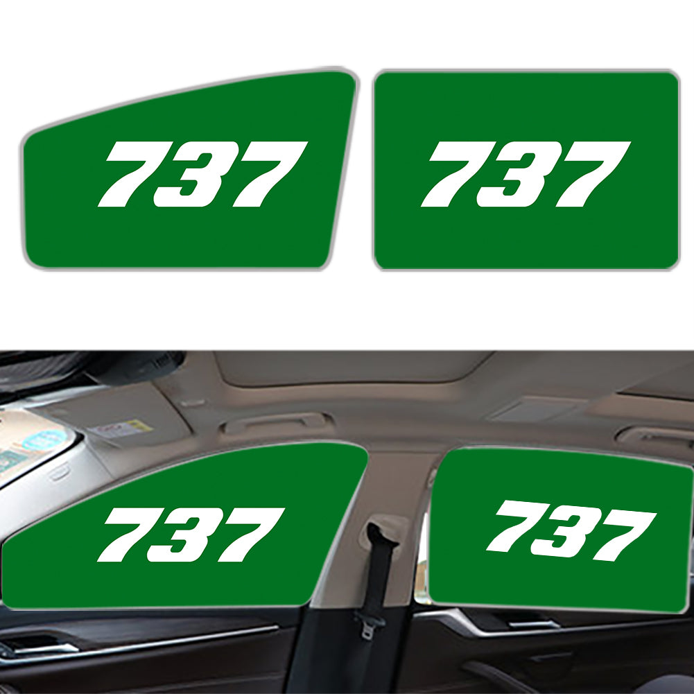 737 Flat Text Designed Car Sun Shade (Side window)