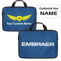 Thumbnail for Embraer & Text Designed Laptop & Tablet Bags