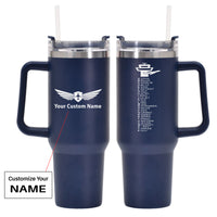 Thumbnail for Aviation Alphabet Designed 40oz Stainless Steel Car Mug With Holder