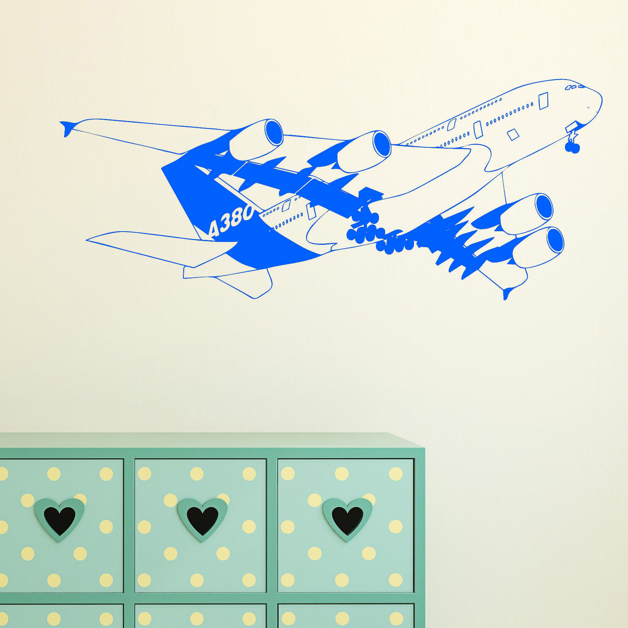 Departing Detailed Airbus A380 Designed Wall Sticker