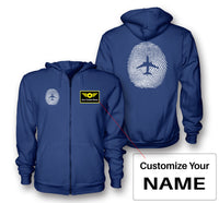 Thumbnail for Aviation Finger Print Designed Zipped Hoodies