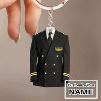 Thumbnail for Black Pilot Suit Jackets & Coat Uniform Acrylic Keychain