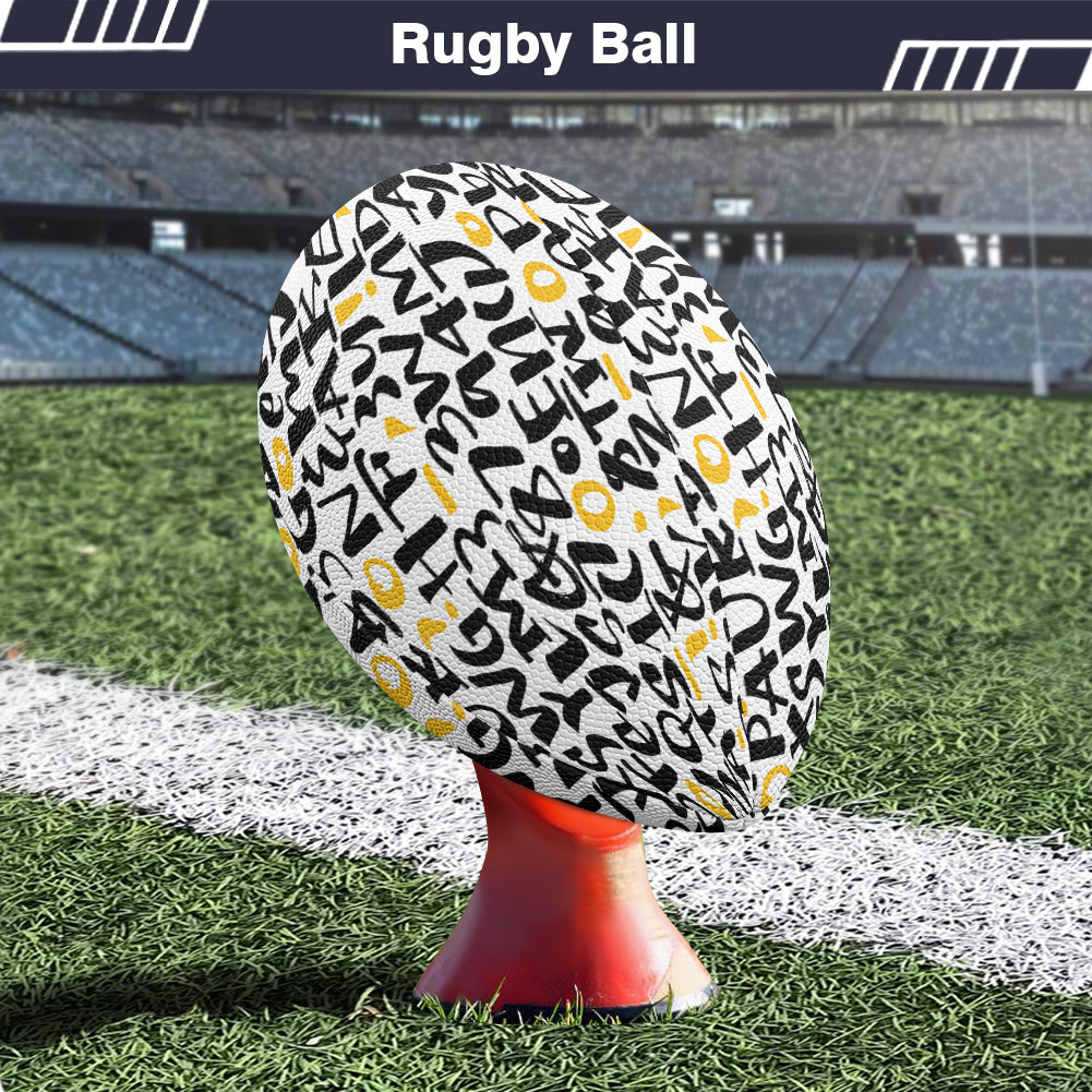 Mixed Letters Designed Rugby