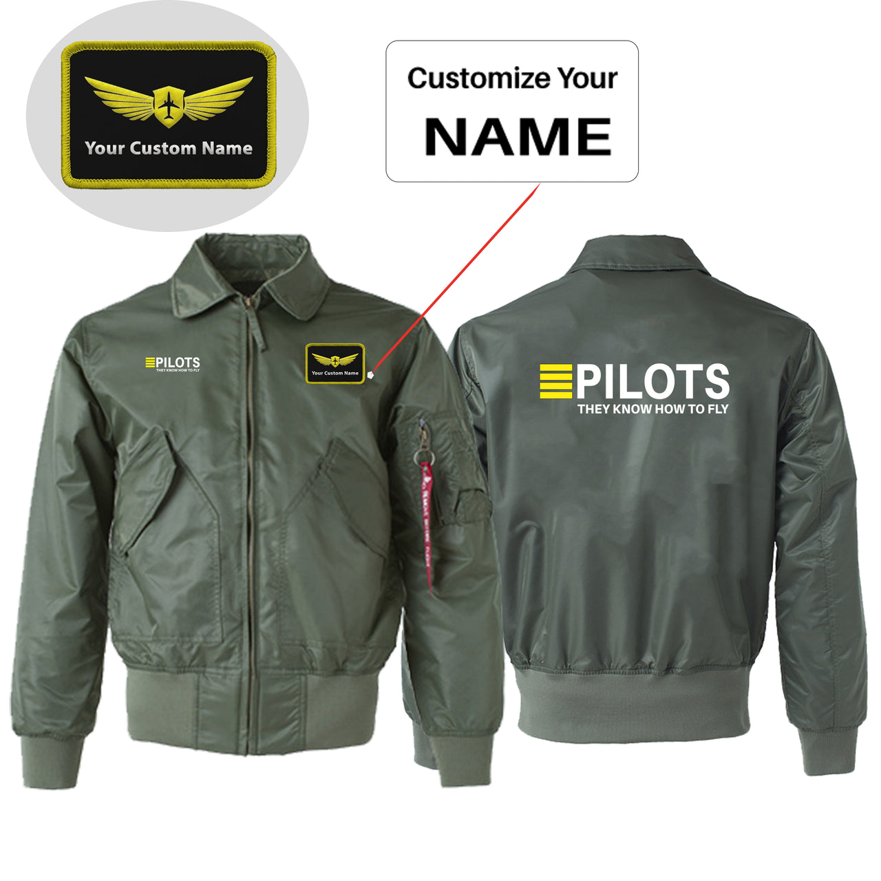Pilots They Know How To Fly Designed Embroidered Patch Attachable Jackets