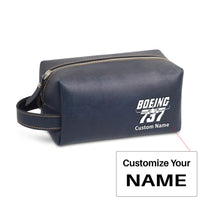 Thumbnail for Amazing Boeing 737 Designed Leather Clutch Toiletry Bag